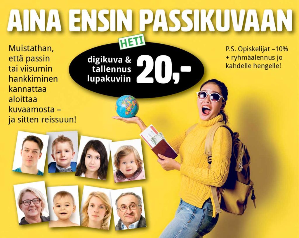 Aina ensin passikuvaan